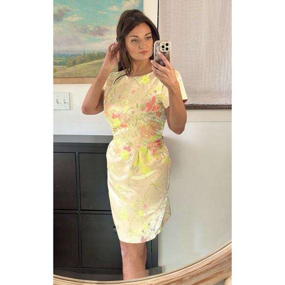 Sara Campbell Size 14 Satin Silky Neon Floral Dress - Picture 1 of 8